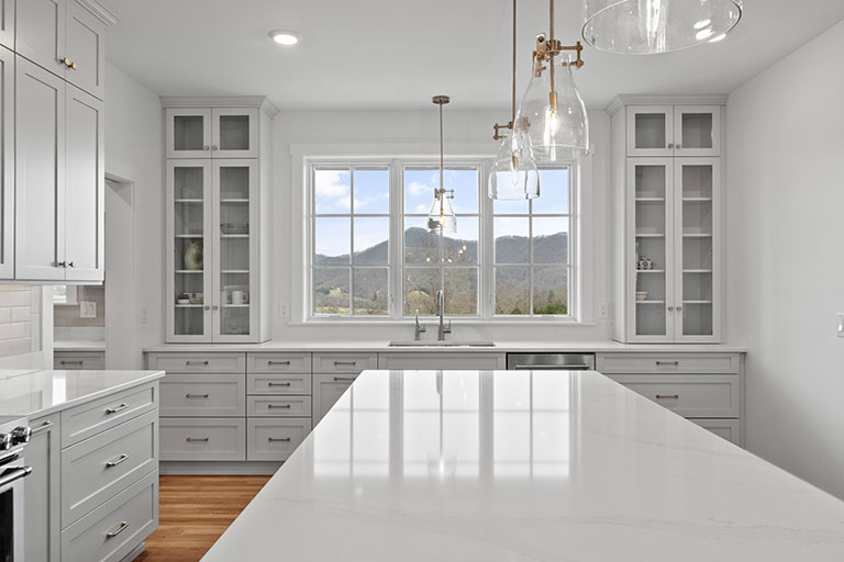 Photo of a remodeled kitchen interior.